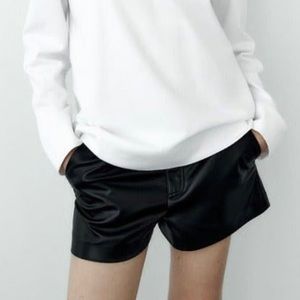 Zara high waisted faux leather shorts NWT